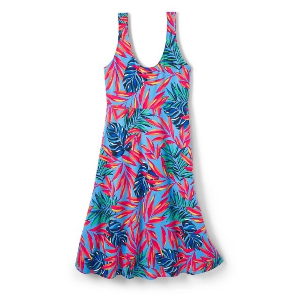 🌺 NWT! Tropical Print Sleeveless Dress - Tabitha Brown for Target Blue/Pink - Picture 4 of 8